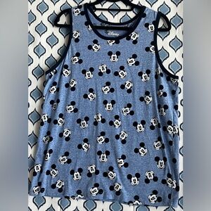 Disney Mickey Mouse Pattern Design Men's XLg Blue ShotSleeves Tank Top